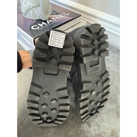 Céline Black Patapans Lace-Up Boots Size 35 - Picture 5 of 9